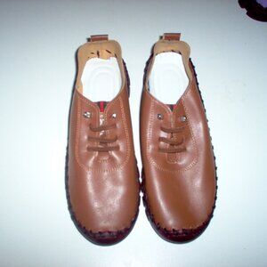 Temu Brown Faux Leather Casual Shoes